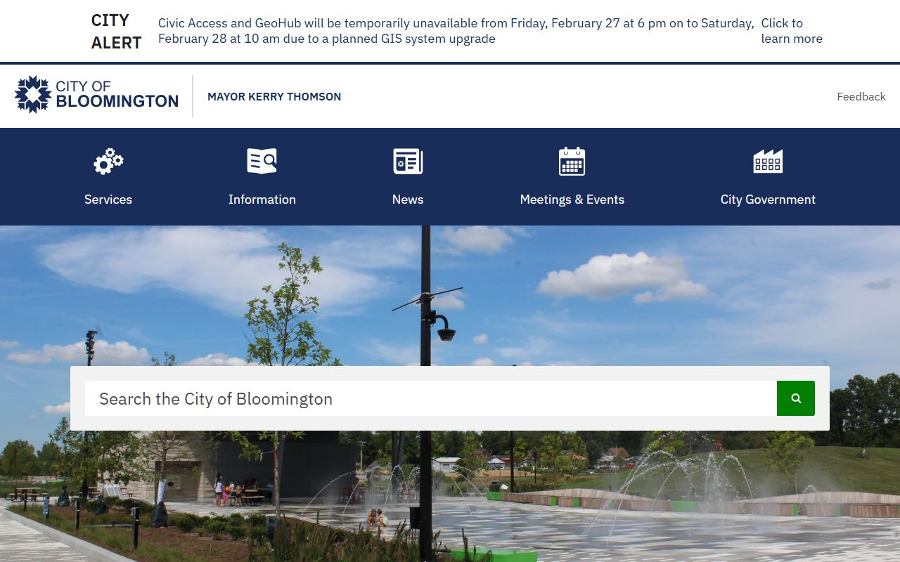 Bloomington Monroe County Health Department birth records page