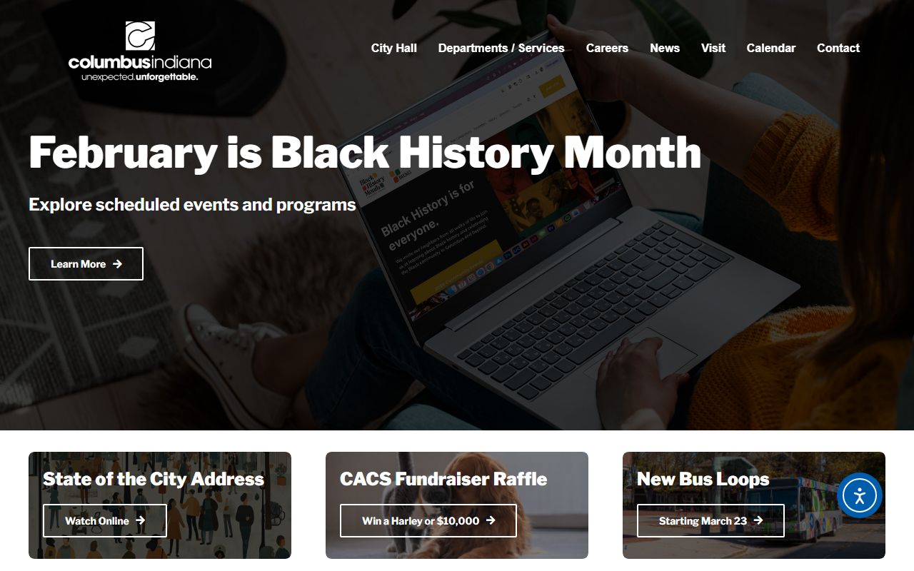 Columbus city website with links to Bartholomew County birth records services