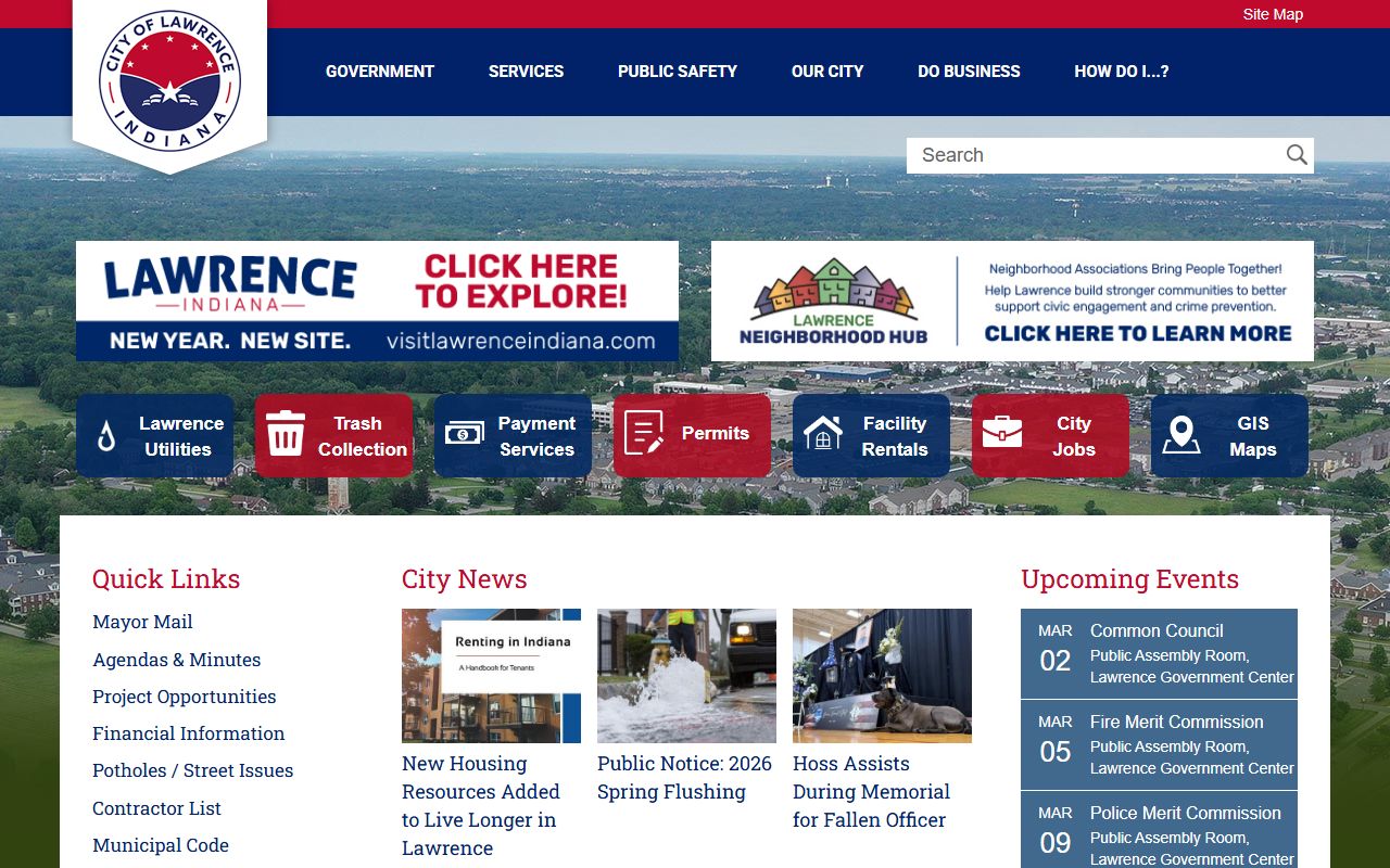 City of Lawrence resources for birth records in Marion County Indiana