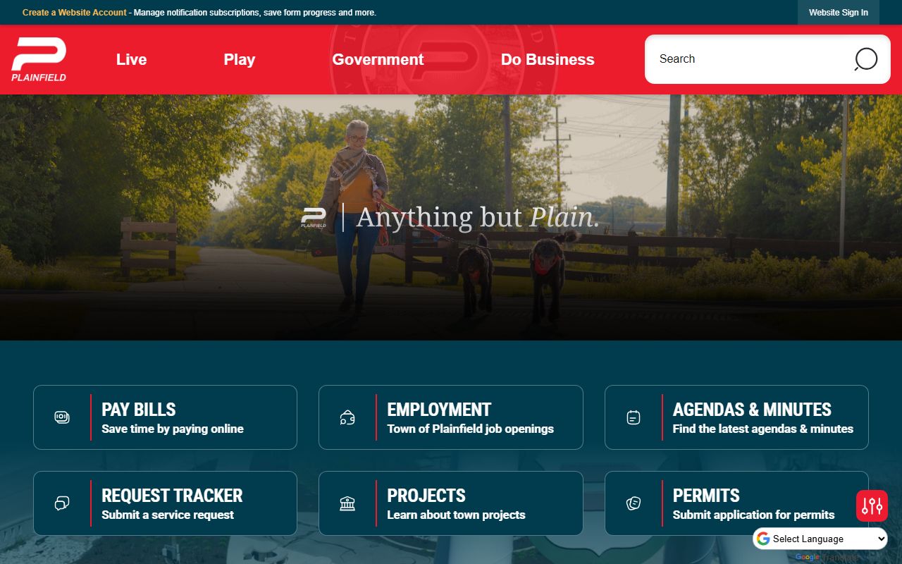 Plainfield town website with links to Hendricks County birth records resources