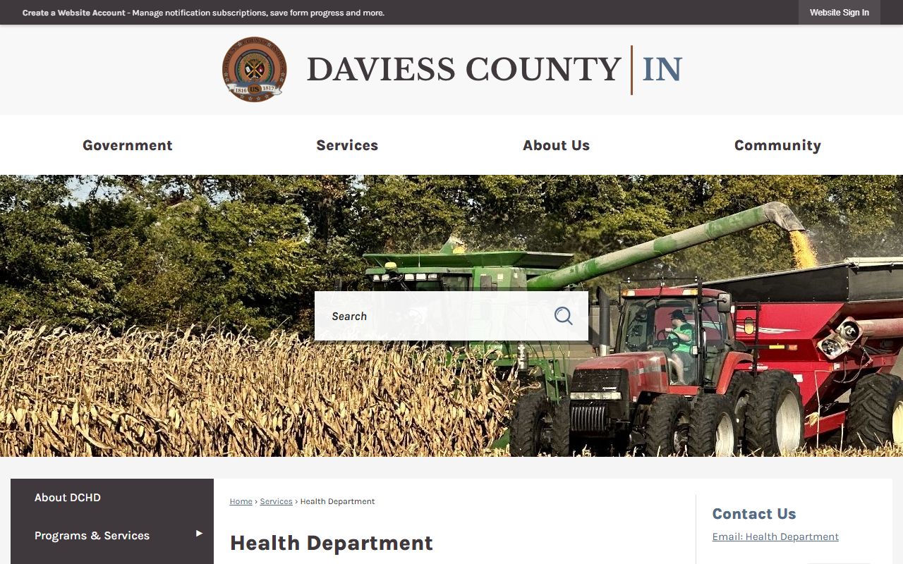 Daviess County Health Department website