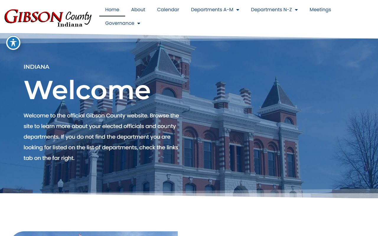 Gibson County Indiana government website for birth records information