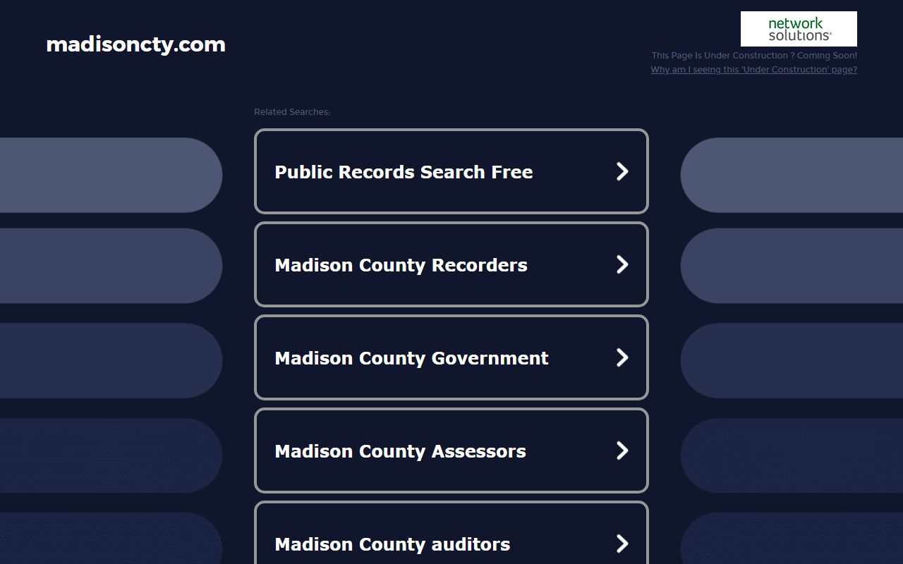 Madison County government website for birth records information