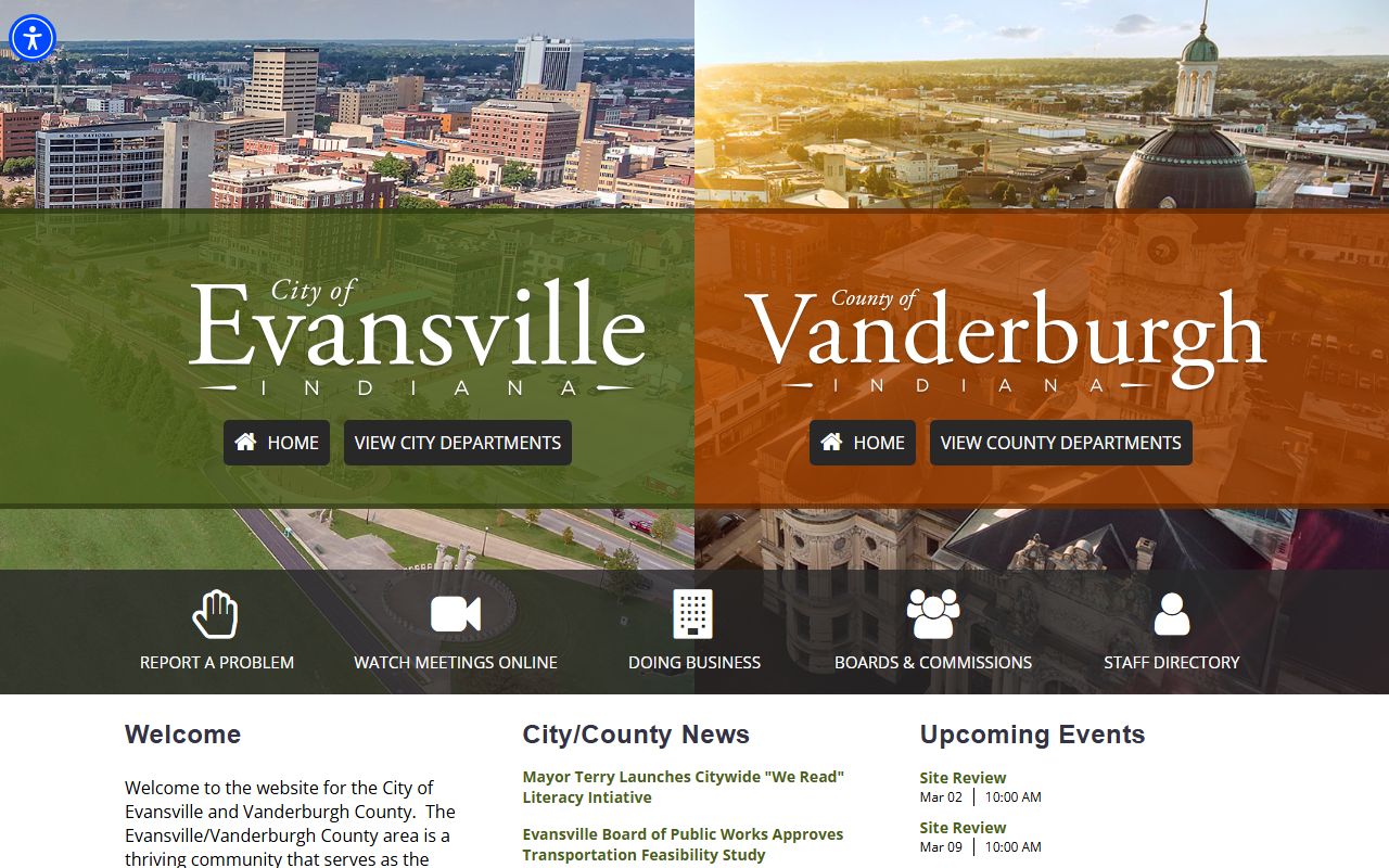 Vanderburgh County Indiana government website for birth records information